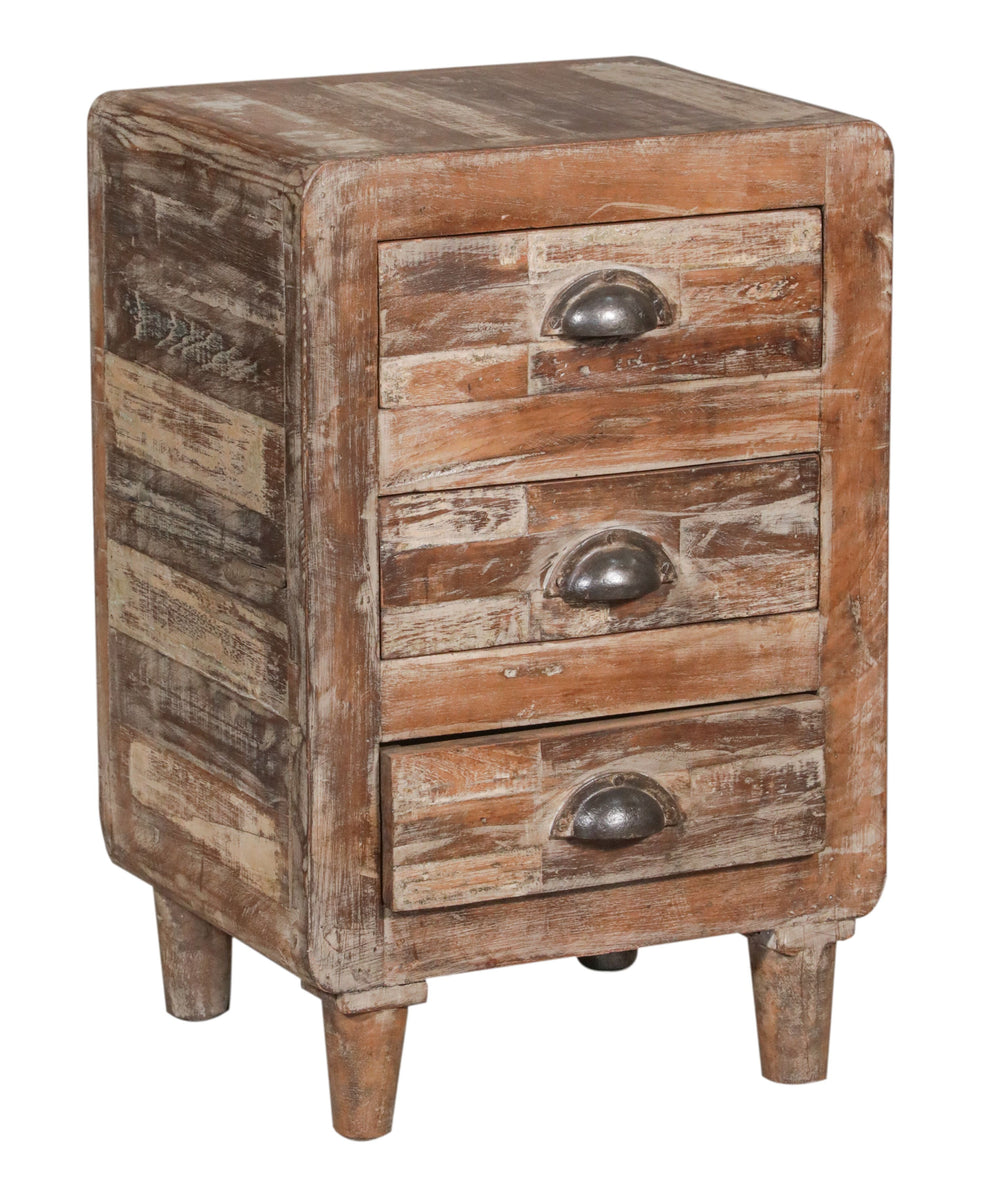 [[Retro bedside table with drawers///Table de chevet rétro avec tiroir