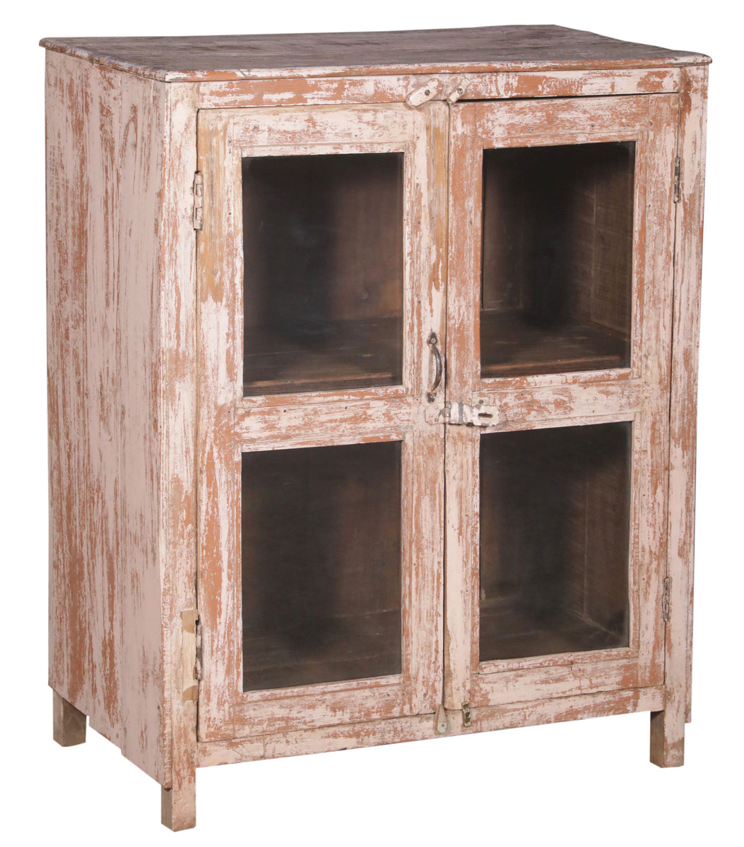 Vitrine - Bois massif de manguier ciré (Blanc antique) - Style Campagne Chic - CASTLE ANTIK #71