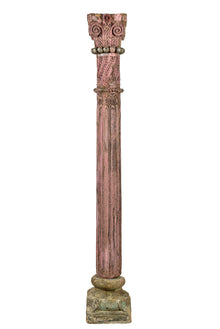  [[Pastel rose old teak wood pillar///Pilier en bois de teck ancien rose pastel]]