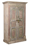 [[Massive storage cabinet with old Indian teak wood doors///Armoire de rangement massive avec des portes indiennes en ancien bois de  teck]]
