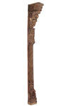 Old teak pillar with detailed carving//Pilier en teck ancien avec sculpture détaillée