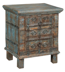  [[Turquoise vintage bedside table///Table de chevet vintage turquoise]]