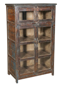  [[Vintage teak wood glass cabinet///Armoire vitrée vintage en bois de teck]]