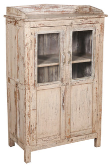  [[Antique white vintage glass cabinet///Ancien cabinet vintage vitré blanc]]