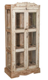 [[Antique white vintage glass cabinet///Armoire à glace vintage blanc antique]]