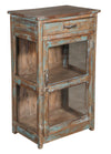 [[Vintage teak wood glass cabinet///Armoire vitrée vintage en bois de teck]]
