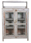 [[Antique white vintage glass cabinet///Armoire à glace vintage blanc antique]]