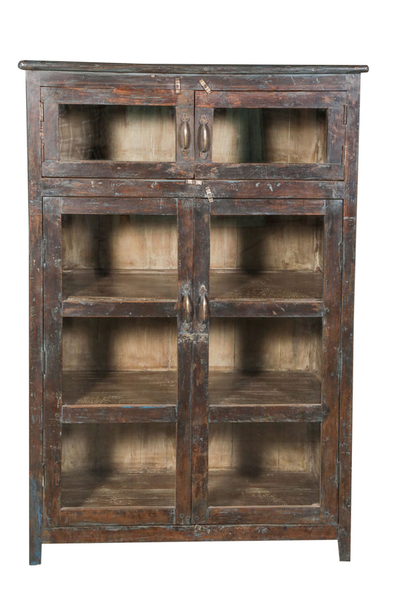 [[Vintage teak wood glass cabinet///Armoire vitrée vintage en bois de teck]]