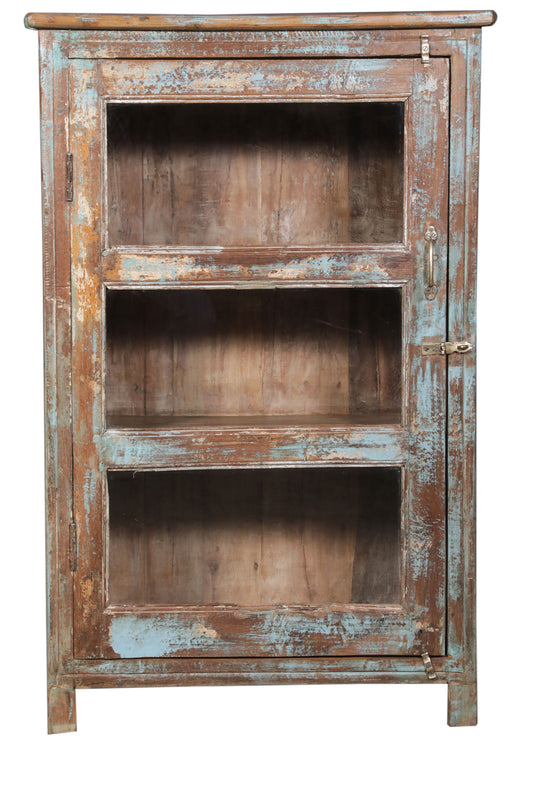 [[Vintage teak wood glass cabinet///Armoire vitrée vintage en bois de teck]]
