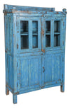 [[Large turquoise vintage glass cabinet///Armoire large vitrée vintage turquoise]]