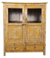 [[Mustard vintage glass cabinet///Armoire vitrée vintage moutarde]]