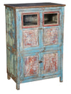[[Turquoise and red vintage glass cabinet///Armoire vitrée vintage turquoise et rouge]]