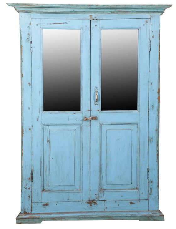 [[Turquoise vintage mirror glass cabinet///Armoire vitrée vintage turquoise]]