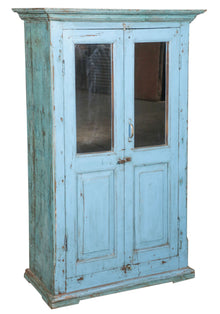  [[Turquoise vintage mirror glass cabinet///Armoire vitrée vintage turquoise]]