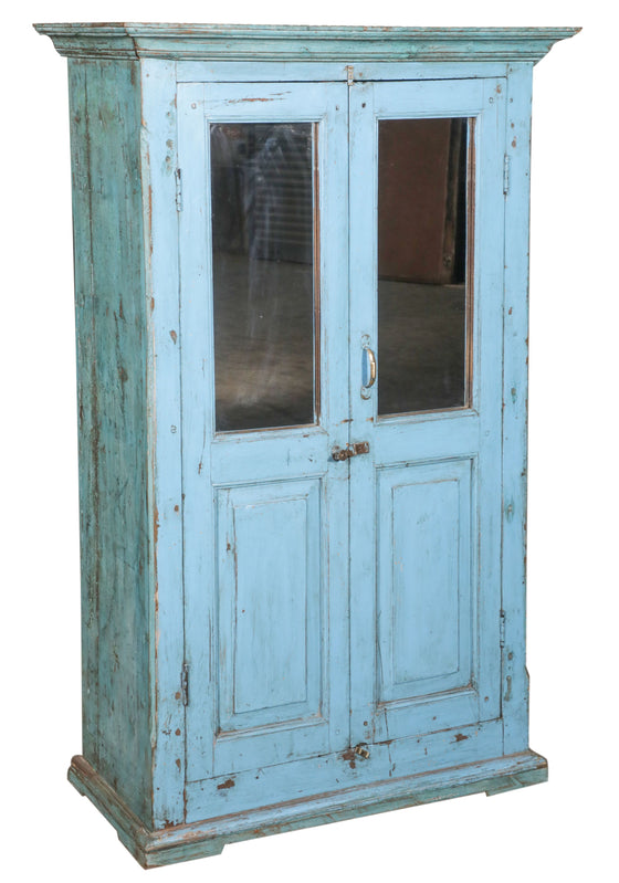 [[Turquoise vintage mirror glass cabinet///Armoire vitrée vintage turquoise]]