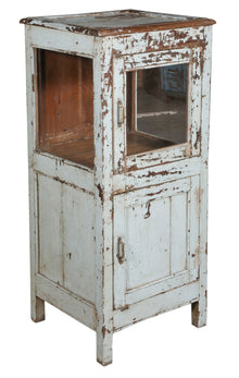  [[Antique white vintage glass cabinet///Ancien cabinet vitré vintage blanche]]