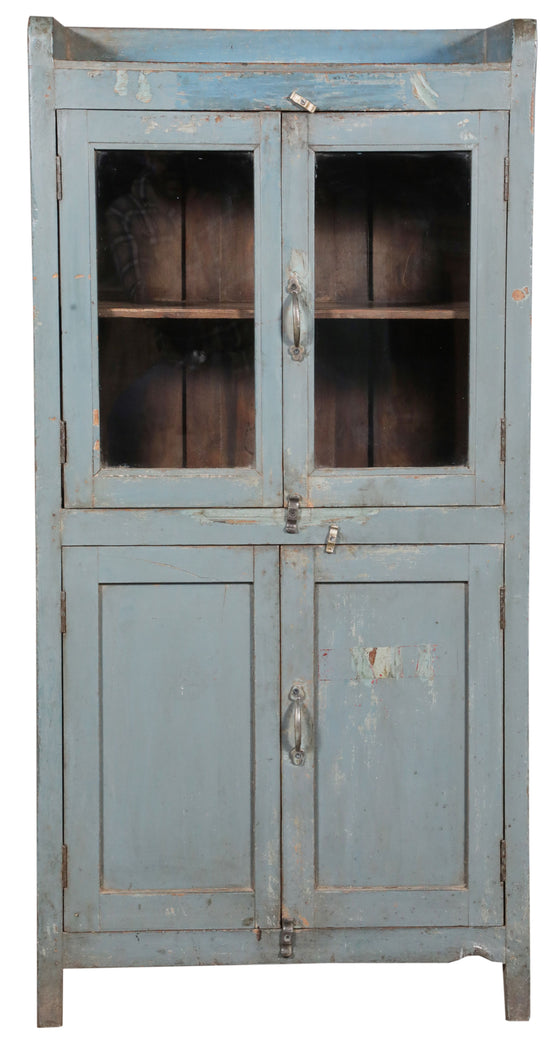 [[Antique gray vintage glass cabinet///Ancien cabinet vitré vintage gris]]