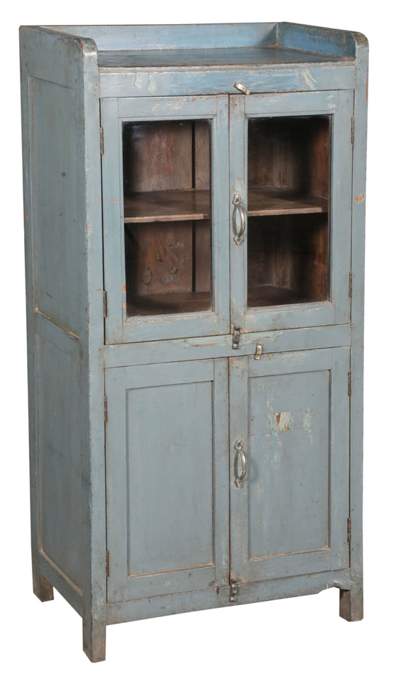 [[Antique gray vintage glass cabinet///Ancien cabinet vitré vintage gris]]