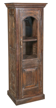  [[Vintage teak wood glass cabinet///Cabinet antique vitré en bois de teck]]