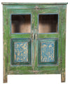 [[Green vintage glass cabinet///Cabinet vitré vintage vert]]