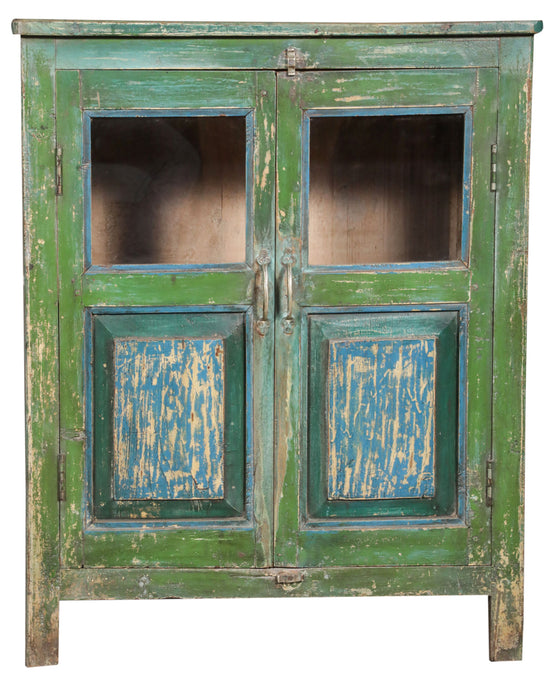 [[Green vintage glass cabinet///Cabinet vitré vintage vert]]