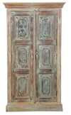 [[Antique blue teak wood cabinet///Cabinet antique bleu en bois de teck]]
