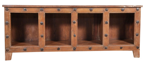 [[Vintage teak wood storage bench///Banc de rangement en bois de teck vintage]]
