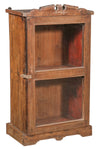 [[Vintage teak wood pharmacy glass cabinet///Vitrine de pharmacie vintage en teck]]