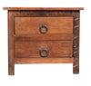 [[Small wooden bedside with drawers///Table de chevet en bois avec tiroirs]]