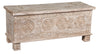 [[Whitewashed vintage chest with carvings///Coffre vintage blanchi à la chaux avec sculptures]]