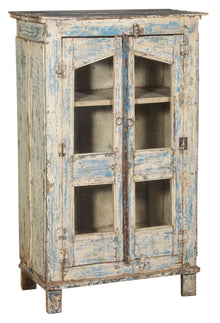  [[Pastel blue vintage glass cabinet///Cabinet vintage vitré bleu pastel]]