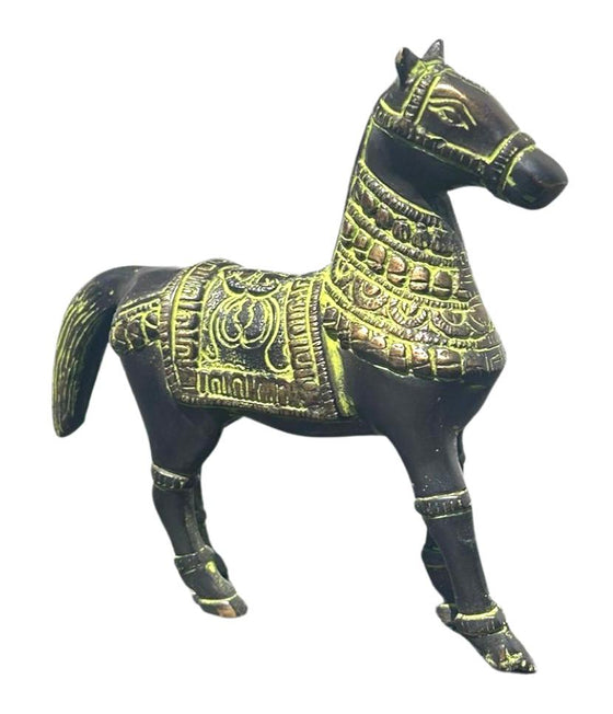 [[Vintage brass horse sculpture///Ancienne sculpture de cheval en laiton]]