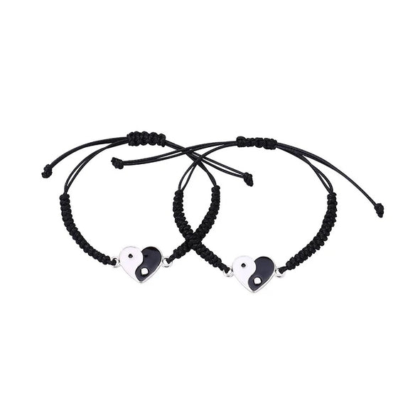 [[Best friends - set of 2 heart bracelets///Meilleurs amis - set de 2 bracelets en forme de coeur]]