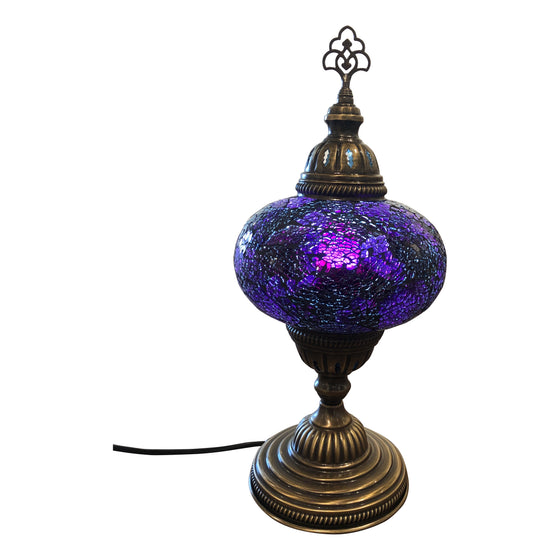 [[Large purple cracked glass table light///Grande lampe de table en verre fissuré violet]]