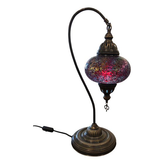 [[Red cracked glass table light///Lampe de table rouge en verre fissuré]]