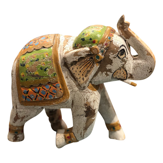 [[Vintage white elephant statue///Vieille statue d'éléphant en blanc]]