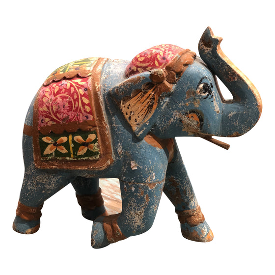[[Vintage blue elephant statue///Vieille statue d'éléphant bleu]]