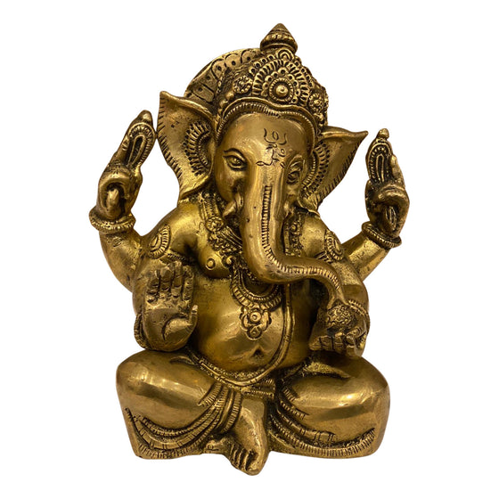 [[Gold brass Ganesh///Ganesh en laiton doré]]