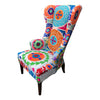 [[Colorful embroidered chair///Fauteuil coloré brodé]]