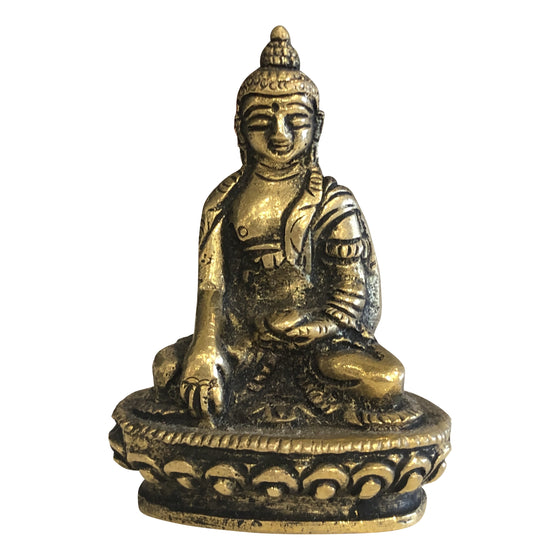 [[Mini brass Buddha statue///Mini statue de buddha en laiton]]