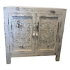 [[Whitewashed Jali sideboard with 2 doors///Buffet Jali blanchi à la chaux avec 2 portes]]