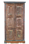 [[Sky blue cabinet with old Indian door///Armoire bleue ciel avec ancienne porte indienne]]