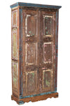 [[Sky blue cabinet with old Indian door///Armoire bleue ciel avec ancienne porte indienne]]