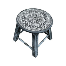  [[Hand carved mandala stool/Side table : Black///Tabouret/table d'appoint sculpté à la main : Noir]]