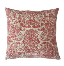  [[Hand block printed cotton cushion///Coussin imprimé à la main]]