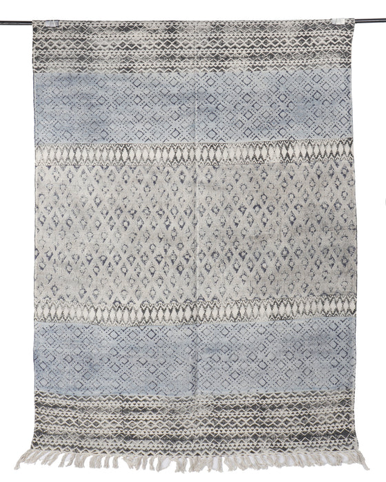[[Hand block printed rug and throw blanket///Tapis imprimé à la main en bloc et couverture]]