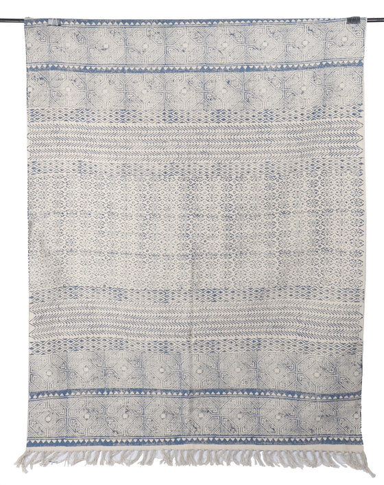 [[Hand block printed rug and throw blanket///Tapis imprimé à la main en bloc et couverture]]