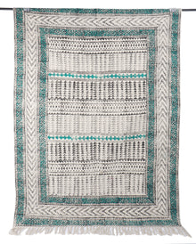  [[Hand block printed rug and throw blanket///Tapis imprimé à la main en bloc et couverture]]