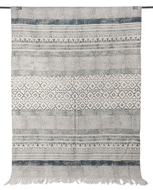  [[Hand block printed rug and throw blanket///Tapis imprimé à la main en bloc et couverture]]