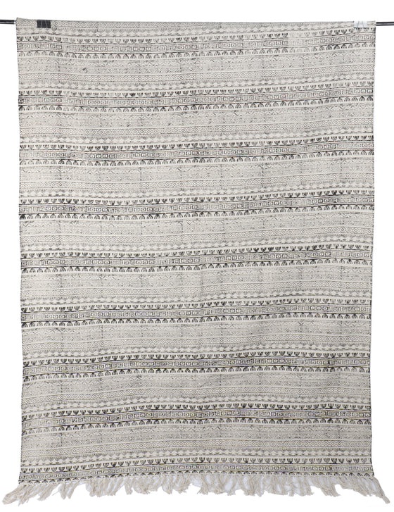 [[Hand block printed rug and throw blanket///Tapis imprimé à la main en bloc et couverture]]